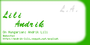 lili andrik business card